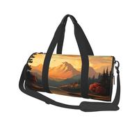 Mexpekil Sunset Nature Foldable Gym Bag Carry On Travel Duffle Bags Waterproof Woman Men Hand Luggage Bag Large Weekend Overnight Bags for Sports Dance with Removable Strap