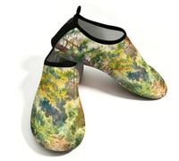 Mexpekil Sunshine Forest Tree Beach Water Shoes Women Men Non-Slip Barefoot Swim Shoes Quick Dry Aqua Socks Breathable Water Socks for Pool Surf (3-4)