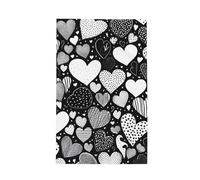 Mexpekil Super Absorbent Kitchen Towels 26x16inch, Black And White Abstract Love Heart Waffle Weave Dish Cloth for Cleaning & Drying