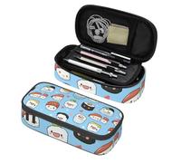 Mexpekil Sushi Pattern Cute Pencil Case for Girls Boys with Compartments Large Pen Organizer Bag Zipper Multi-Use Pouch for School Supplies, Makeup Cosmetics, Kids, Adults
