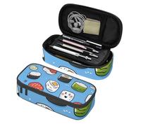 Mexpekil Sushi Pencil Case for Girls Boys with Compartments Large Pen Organizer Bag Zipper Multi-Use Pouch for School Supplies, Makeup Cosmetics, Kids, Adults