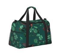 Mexpekil Swallows Flying Clover Green Duffel Bag Large Carry On Hand Luggage Bags Waterproof Weekender Bags Foldable Tote Bag for Travel Sports Gym Dance