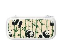 Mexpekil Switch Case Ink Panda Bamboo Switch Case Compatible with Switch OLED, 10 Game Cards Storage, Portable Hard Shell Travel Case