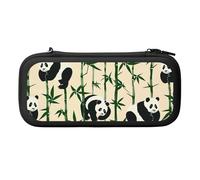 Mexpekil Switch Case Ink Panda Bamboo Switch Case Compatible with Switch OLED, 10 Game Cards Storage, Portable Hard Shell Travel Case