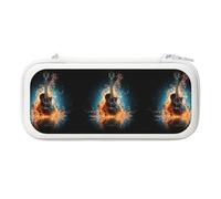 Mexpekil Switch Case Music Guitar in Water and Fire Switch Case Compatible with Switch OLED, 10 Game Cards Storage, Portable Hard Shell Travel Case