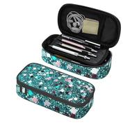 Mexpekil Teal Glitter Pencil Case for Girls Boys with Compartments Large Pen Organizer Bag Zipper Multi-Use Pouch for School Supplies, Makeup Cosmetics, Kids, Adults