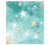 Mexpekil Teal Golden Star Dishwasher Magnet Cover | Reusable Dish Washer Covers Decorative Dishwasher Front Panel Magnetic Cover Sticker for Kitchen Appliances 21x26inch