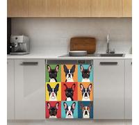 Mexpekil Terrier Dog Faces Dishwasher Magnet Cover 21x26Inch Decorative Dish Washer Sticker for Front Door Waterproof Kitchen Appliance Panel Magnetic Decal