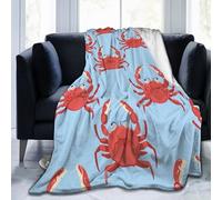 Mexpekil Throw Blanket Ocean Animal Red Crabs Fleece Blanket 40"X30", Anti-Pilling Cosy Flannel Throw For Sofa Bed Couch Picnic Travel, Machine Washable