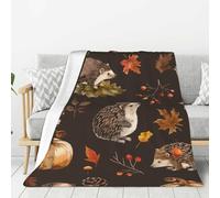 Mexpekil Throw Blanket Sofa Throw Fluffy Soft Warm Versatile Fleece Blanket Autumn Leaf Hedgehog Pumpkin Blanket Throws for Sofas Large 40"x30"
