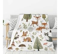 Mexpekil Throw Blanket Sofa Throw Fluffy Soft Warm Versatile Fleece Blanket Cartoon Forest Deer Blanket Throws for Sofas Large 40"x30"