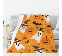Mexpekil Throw Blanket Sofa Throw Fluffy Soft Warm Versatile Fleece Blanket Halloween Witch Hat Ghost Blanket Throws for Sofas Large 40"x30"