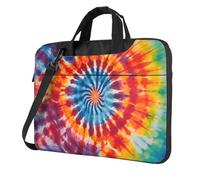 Mexpekil Tie-Dye Colorful Laptop Bag for Women Men 14 Inch Portable Laptop Case Sleeve with Shoulder Strap Computer Carrying Case Messenger Bags for Business Travel College
