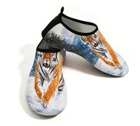 Mexpekil Tiger Running Snow Beach Water Shoes Women Men Non-Slip Barefoot Swim Shoes Quick Dry Aqua Socks Breathable Water Socks for Pool Surf (4.5-5.5)