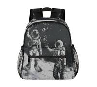 Mexpekil Toddler Backpack, Black Space Astronaut Kids Backpack Universe Astronaut Kindergarten School Bag Preschool Book Bag Casual Rucksack Daypack for Boys Girls Children
