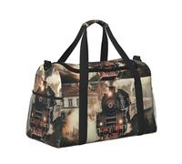 Mexpekil Train Travelling Duffel Bag Large Carry On Hand Luggage Bags Waterproof Weekender Bags Foldable Tote Bag for Travel Sports Gym Dance