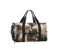 Mexpekil Train Travelling Gym Bag with Shoe Compartment Waterproof Duffel Bag Large Overnight Weekend Bags Travel Holdall for Women Men Teens