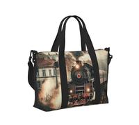 Mexpekil Train Travelling Travel Duffel Bag Waterproof Sports Gym Bag Large Weekend Overnight Bags for Women Men Foldable Carry On Luggage Tote Bag for Flight