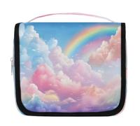 Mexpekil Travel Hanging Toiletry Bag for Women Rainbow Cloud Large Wash Bag Portable Makeup Cosmetic Organiser Bags for Girls Boys