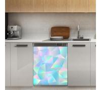 Mexpekil Triangle Blue Neon Dishwasher Magnet Cover 21x26Inch Decorative Dish Washer Sticker for Front Door Waterproof Kitchen Appliance Panel Magnetic Decal