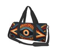 Mexpekil Tribal Art Eyes Foldable Gym Bag Carry On Travel Duffle Bags Waterproof Woman Men Hand Luggage Bag Large Weekend Overnight Bags for Sports Dance with Removable Strap