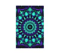 Mexpekil Tribal Blue Floral Pattern Light Switch Cover 1 Gang Single Blank Outlet Cover Decorative Wall Plate for Home Office