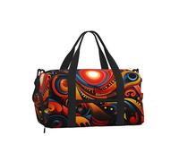 Mexpekil Tribal Colorful Pattern Gym Bag with Shoe Compartment Waterproof Duffel Bag Large Overnight Weekend Bags Travel Holdall for Women Men Teens