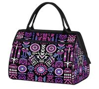Mexpekil Tribal Graphics Pattern Travel Duffel Bag Waterproof Gym Bag Carry On Weekend Overnight Bags Large Hand Luggage Tote Bags for Women Men Kids