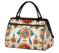 Mexpekil Tribal Pattern Travel Duffel Bag Waterproof Gym Bag Carry On Weekend Overnight Bags Large Hand Luggage Tote Bags for Women Men Kids