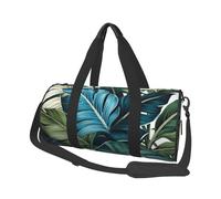 Mexpekil Tropical Forest Leaves Foldable Gym Bag Carry On Travel Duffle Bags Waterproof Woman Men Hand Luggage Bag Large Weekend Overnight Bags for Sports Dance with Removable Strap