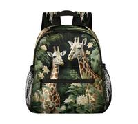 Mexpekil Tropical Giraffe Forest Kids Backpack with Chest Strap School Bag for Girls Boys Small Rucksack Cute Children's Backpacks for Toddlers Nursery