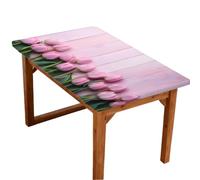 Mexpekil Tulip Pink Wooden 4FT Rectangle Fitted Table Cover