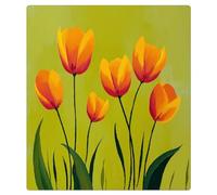 Mexpekil Tulips Green Yellow Dishwasher Magnet Cover 21x26Inch Decorative Dish Washer Sticker for Front Door Waterproof Kitchen Appliance Panel Magnetic Decal