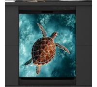 Mexpekil Turtle Swimming Sea Dishwasher Magnet Cover 23x26Inch Decorative Dish Washer Sticker for Front Door Waterproof Kitchen Appliance Panel Magnetic Decal
