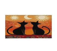 Mexpekil Two Cats Sitting On Roof 1 pcs Magnetic Fluorescent Light Covers for Ceiling Lights 2x4 FT Lamp Shade Cover