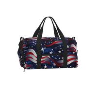 Mexpekil UAS Flag Star Gym Bag with Shoe Compartment Waterproof Duffel Bag Large Overnight Weekend Bags Travel Holdall for Women Men Teens
