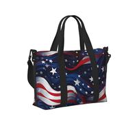 Mexpekil UAS Flag Star Travel Duffel Bag Waterproof Sports Gym Bag Large Weekend Overnight Bags for Women Men Foldable Carry On Luggage Tote Bag for Flight