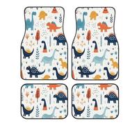 Mexpekil Universal Car Mats Cartoon Dinosaur Pattern Car Floor Mat Set Of 4 Non-Slip Automotive Carpets All Weather Vehicle Front Rear Mats For Suv Van Truck Interior Decor