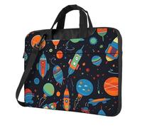Mexpekil Universe Planet Rocket Laptop Bag for Women Men 13 Inch Portable Laptop Case Sleeve with Shoulder Strap Computer Carrying Case Messenger Bags for Business Travel College