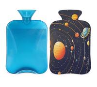 Mexpekil Universe Planets Solar System Hot Water Bottle with Cover, 2L PVC Hot Water Bag for Pain Relief, Feet, Back, Warmth