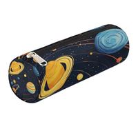 Mexpekil Universe Solar System Planets Pencil Case for Girls Boys Stationery Pouch Organiser Small School Supply Bag for Students Office