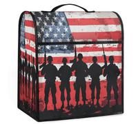 Mexpekil Us Flag Soldiers Standing Stand Mixer Cover 5-8 Quart Kitchen Appliance Dust Covers with Top Handle and Pockets Universal Kitchen Applian Decor Protector Accessories
