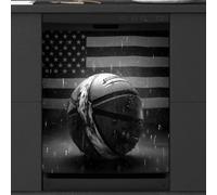 Mexpekil Usa Flag Basketball Dishwasher Magnet Cover 21x26Inch Decorative Dish Washer Sticker for Front Door Waterproof Kitchen Appliance Panel Magnetic Decal