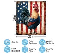 Mexpekil Usa Flag Rooster Dishwasher Magnet Cover 21x26Inch Decorative Dish Washer Sticker for Front Door Waterproof Kitchen Appliance Panel Magnetic Decal