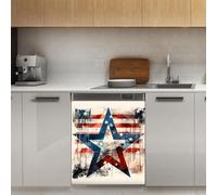 Mexpekil Usa Flag Star Dishwasher Magnet Cover 21x26Inch Decorative Dish Washer Sticker for Front Door Waterproof Kitchen Appliance Panel Magnetic Decal