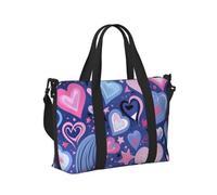 Mexpekil Valentine Heart Travel Duffel Bag Waterproof Sports Gym Bag Large Weekend Overnight Bags for Women Men Foldable Carry On Luggage Tote Bag for Flight