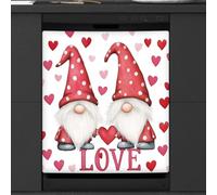 Mexpekil Valentine's Gnomes Love Heart Dishwasher Magnet Cover 23x26Inch Decorative Dish Washer Sticker for Front Door Waterproof Kitchen Appliance Panel Magnetic Decal