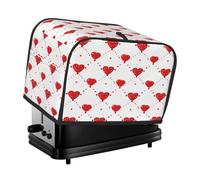 Mexpekil Valentine'S Red Hearts Pattern Toaster Cover 2 Slice Bread Maker Cover Waterproof Kitchen Small Appliance Dust-Proof Covers Toaster Oven Protection, Women Gift