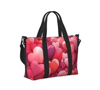 Mexpekil Valentine's Red Love Travel Duffel Bag Waterproof Sports Gym Bag Large Weekend Overnight Bags for Women Men Foldable Carry On Luggage Tote Bag for Flight