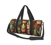 Mexpekil Various Cacti Plant Foldable Gym Bag Carry On Travel Duffle Bags Waterproof Woman Men Hand Luggage Bag Large Weekend Overnight Bags for Sports Dance with Removable Strap